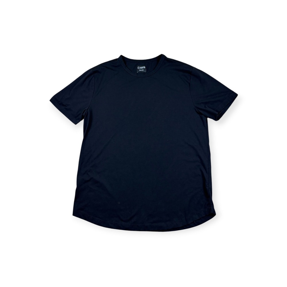 Cuts Mens Curve-Hem T-Shirt Navy black PYCA Pro Short Sleeve Crew Neck L1034